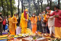 Bhumi Suddhikaran pujan at Kripalu Udhyan