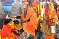 Sadhu Sewa at Shyama Shyam Dham, Thimi