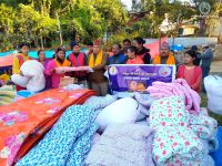 Relief material distribution at Jajarkot