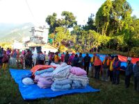 Relief material distribution at Jajarkot