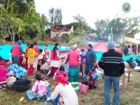 Relief material distribution at Jajarkot