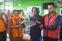 warm cloth distribution at Pokhara