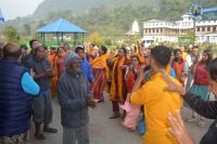 warm cloth distribution at Pokhara