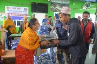 warm cloth distribution at Pokhara