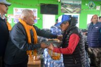 warm cloth distribution at Pokhara