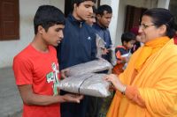 Distributing necessary materials to visually impaired students