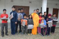 Distributing necessary materials to visually impaired students