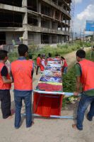 DYC members preparing for Janmastami at Shyama Shyam Dham,Thimi