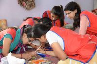 DYC members preparing for Janmastami at Shyama Shyam Dham,Thimi