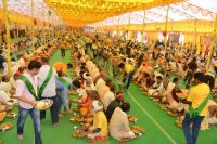 Sadhu bhoj and Vidhwa bhoj organized at Prem mandir vrindavan.