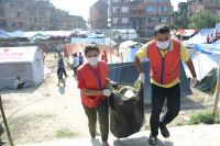 Cleaning and Relief Distribution Program at Bhaktapur