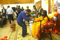 SWAMI JI DELIVERING HIS LECTURE 