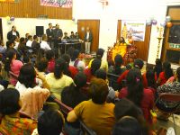 SWAMI JI DELIVERING HIS LECTURE 