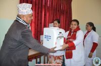 Handing over needy materials for winter