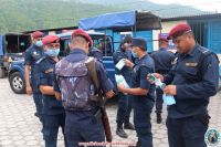 Handing over essential items at Hetauda